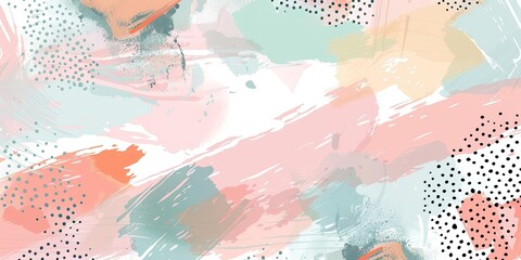 Abstract watercolor art with polka dots.