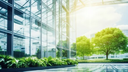 Naklejka premium Modern Architecture with Green Trees
