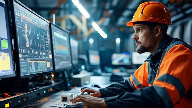 A skilled worker utilizing advanced communication technology in a bustling business environment, fostering seamless collaboration and efficient workflow integration.