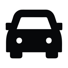 Black and white car icon. Vector illustration