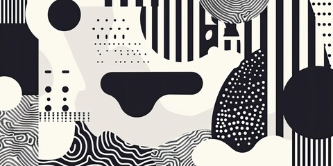 Black and white abstract geometric pattern.