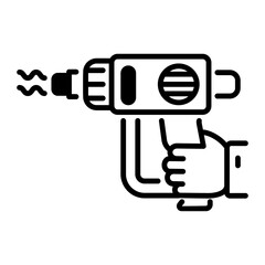 A line style icon of heat gun 