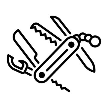 black and white multi-tool knife clip art preview