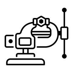 A linear style icon of bench vice 