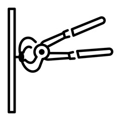An outline style icon of nail puller 