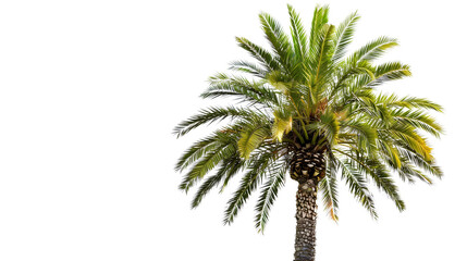 Fototapeta premium Isolated transparent tropical palm tree Floral design with leafs