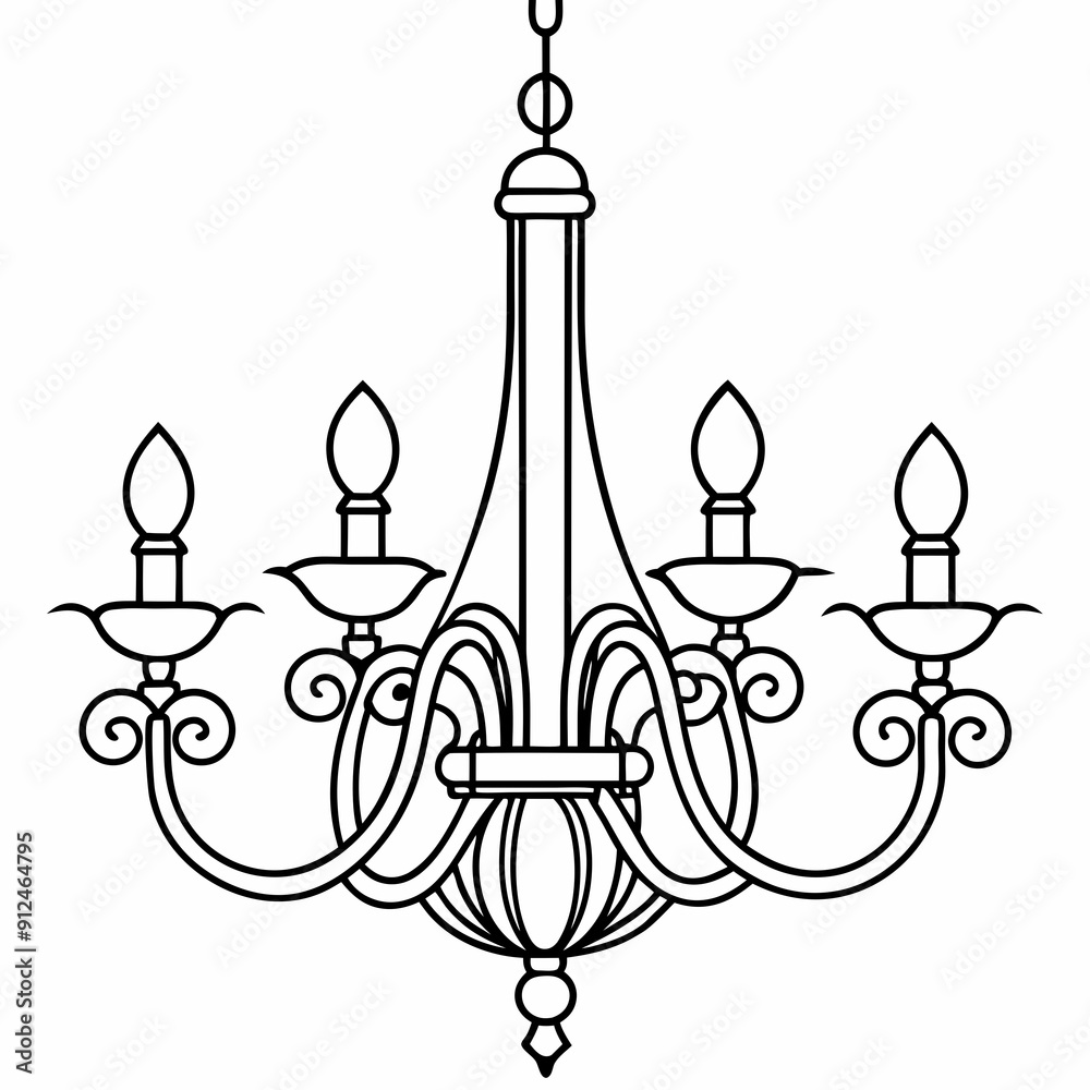 Wall mural chandelier french vector illustration