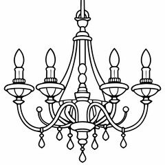 chandelier french vector illustration 