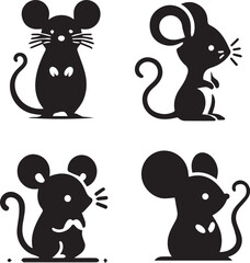 mouse silhouette, mouse icon, mouse vector, 