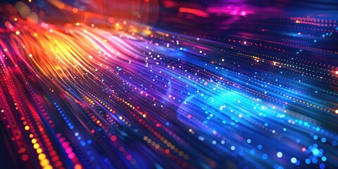 Obraz premium Abstract colorful light streaks and bokeh.