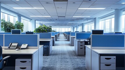 Cubicle: A workspace with partitions creating partial enclosures, giving employees privacy and a personal area while fostering an open office atmosphere.
