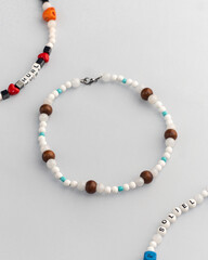 Colorful Beaded Necklace with Custom Letters