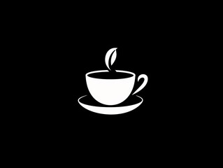Obraz premium Minimalist Black and White Coffee Cup Logo Design