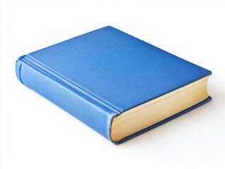 A blue hardcover book on a white background