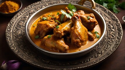 Tasty butter chicken curry dish from Indian cuisine