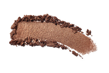 Chocolate brown eye shadow texture swatch isolated on white 