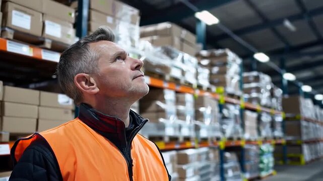 Warehouse supervisor overseeing logistics operations