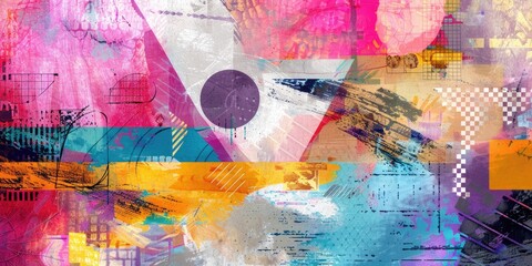 Obraz premium Abstract colorful geometric shapes and textures.