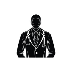 man doctor illustration silhouette.