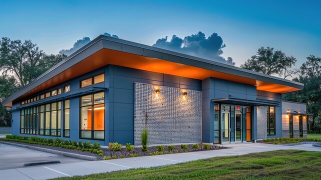 Modern Small Commercial Shop/Store Building at Dusk


Description:
Modern small commercial shop/store building with sleek design, vibrant lighting, and large glass windows at dusk.