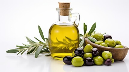Olive Oil and Olives Still Life