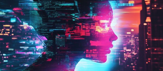 Futuristic 2038 Typography with Glitch Effects and Technological Distortions