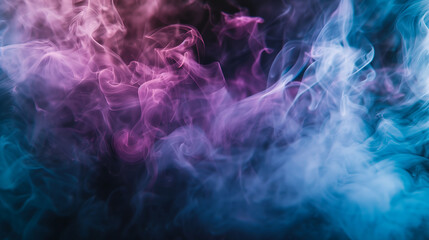 Colorful smoke swirling in dark room