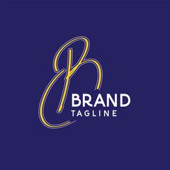B company logo cursive creative B with brand name and tagline vector