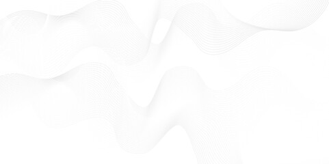 Modern white flowing wave lines and glowing moving lines. Futuristic technology and sound wave lines background. Vector Abstract white digital blend wave lines and technology background. 