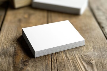 Fototapeta premium white business card mockup, blank with generative ai