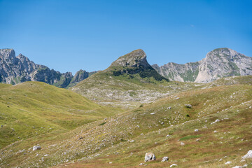 Fototapeta premium Majestic summer day in the Durmitor National park. Village Zabljak, Montenegro, Balkans, Europe. Scenic image of popular travel destination. Discover the beauty of earth. Hiking nature destination