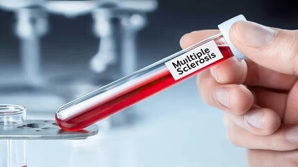 Fototapeta premium Examination of Blood Sample for Multiple Sclerosis Testing in a Laboratory
