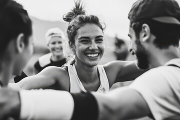 Friends supporting each other during a charity run, shared goals and motivation, kindness