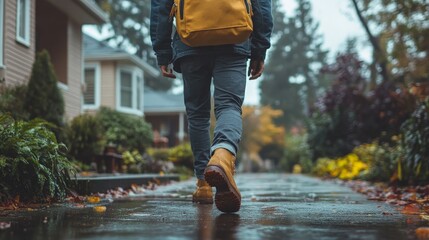 Professional Handyman Ready for Work at a Residential Home