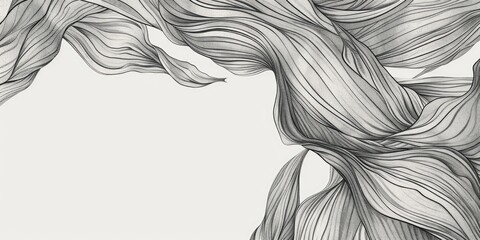 Fototapeta premium Abstract grayscale drawing of flowing lines.