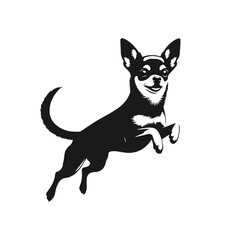 Obraz premium Clean black and white vector silhouette of a dog isolated on white background