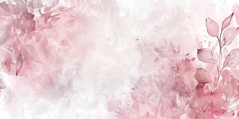 Fototapeta premium Watercolor painting of translucent pink leaves.