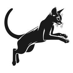 Clean black and white vector silhouette of a Lion isolated on white background