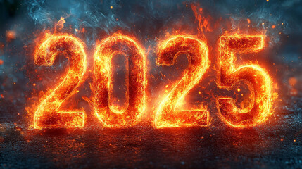 year 2025 with fire