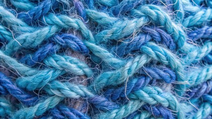 Fototapeta premium Close-up of Blue and Light Blue Knitted Fabric