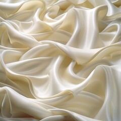 Fototapeta premium Ivory Silk Drapery An Background of Pure, Luxurious Fabric with Elegant Folds and Wrinkles