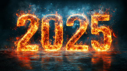 year 2025 with fire