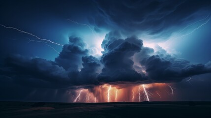 Towering thunderclouds dramatic cloudscape sky