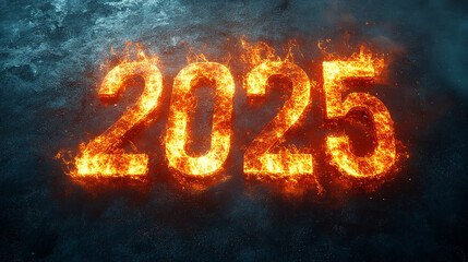 year 2025 with fire