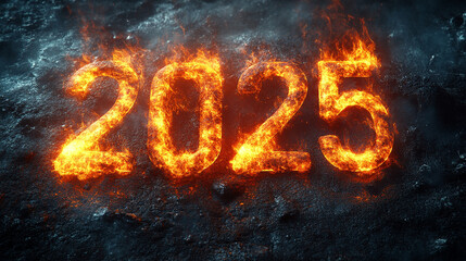 year 2025 with fire