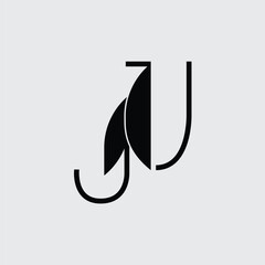 Initial letter JU logo design creative modern symbol icon monogram

