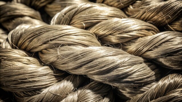 Close-up of Twisted, Natural Fibers