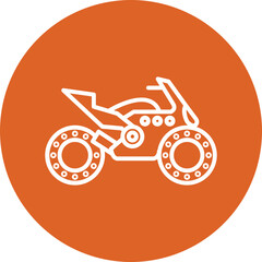 Motorbike line circle icon