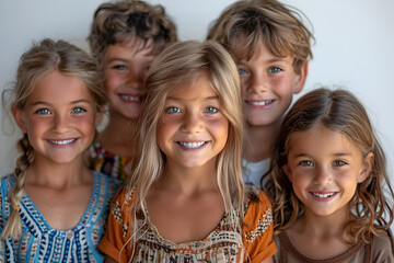 Obraz premium Portrait Of Multi-Cultural Children Hanging Out With Friends In Countryside Together
