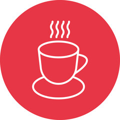 Cup line circle icon